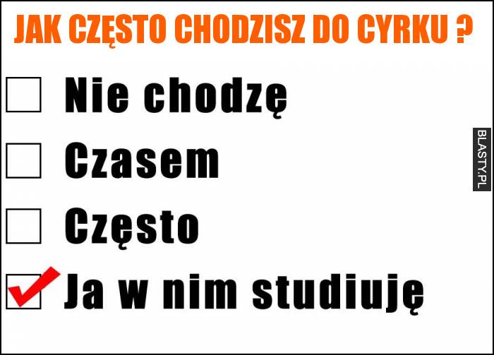 Jak często chodzisz do cyrku ?