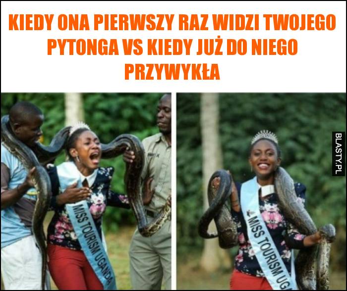 Kiedy ona pierwszy raz widzi Twojego pytonga vs kiedy już do niego przywykła