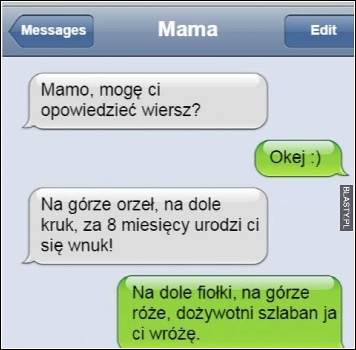 Mamo mogę Ci opowiedzieć wiersz ?