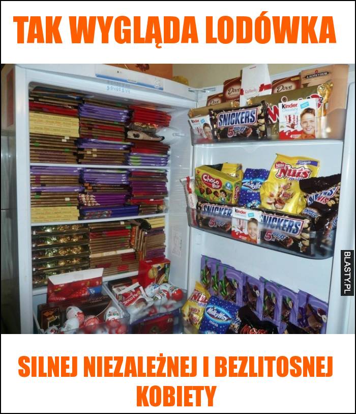 Tak wygląda lodówka silnej niezależnej i bezlitosnej kobiety