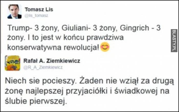 Trump 3 żony, giuliani 3 żony gingrich 3 żony