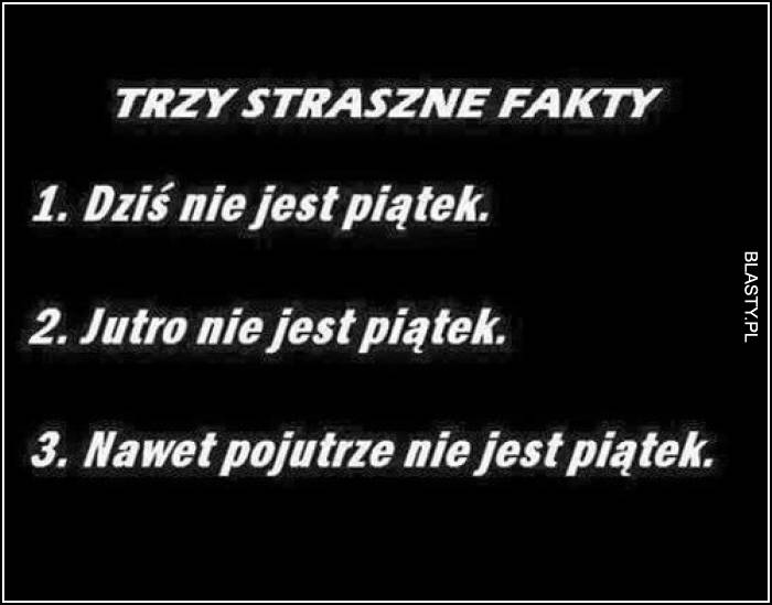 Trzy straszne fakty o tygodniu