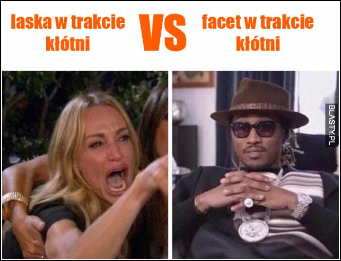 facet vs laska w trakcie klótni