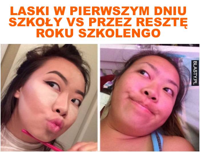 Laski w pierwszym dniu szkoły vs przez resztę roku szkolengo