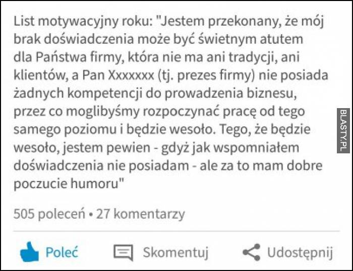 List motywacyjny roku