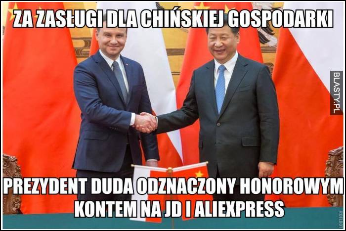 Za zasługi dla chińskiej gospodarki - prezydent duda oznaczony honorowym kontem