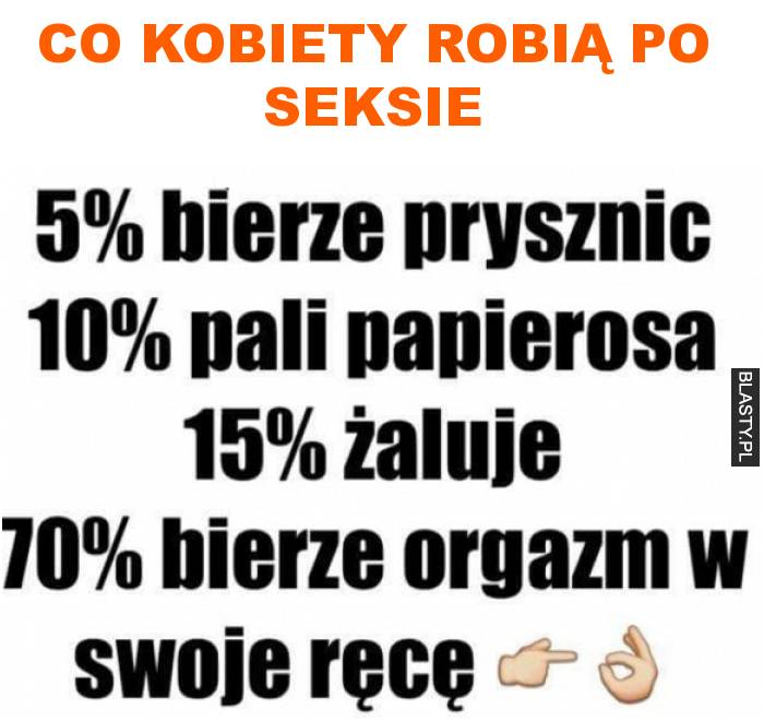 Co kobiety robią po seksie