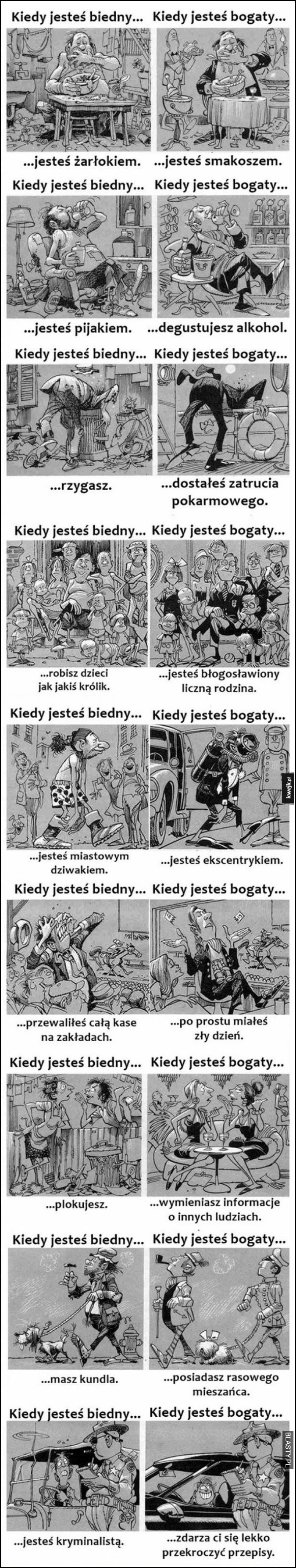 kiedy jesteś biedny vs kiedy jesteś bohaty