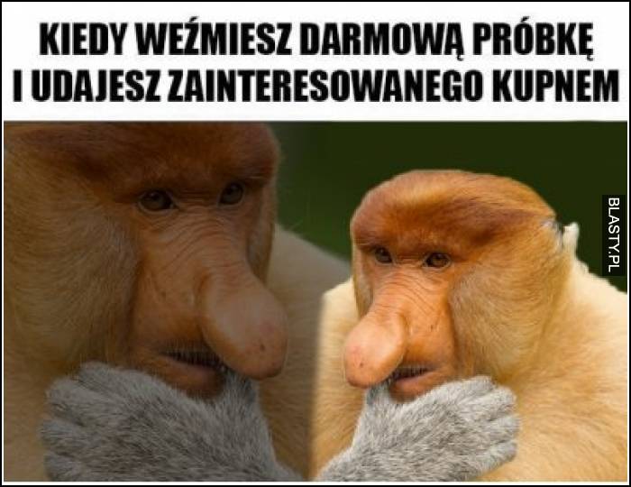 Kiedy weźmiesz darmową próbkę i udajesz zainteresowanie kupnem