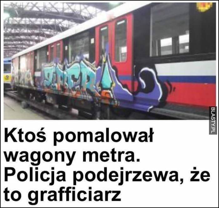 ktoś pomalował wagony... to grafficiarz wow polska policjo