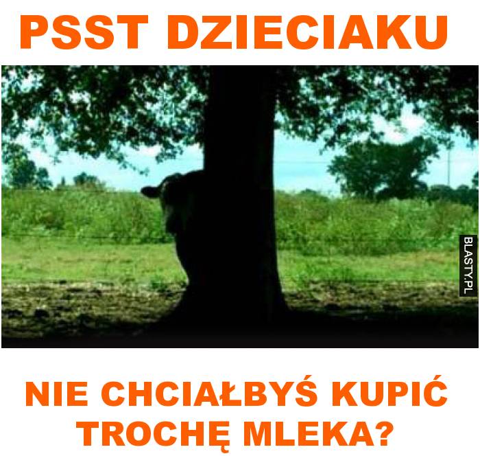 Psst dzieciaku nie chciałbyś kupić trochę mleka?