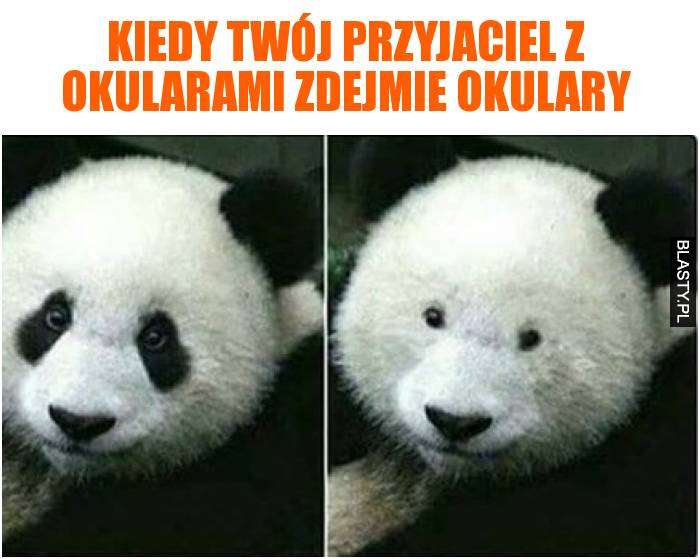 Kiedy Twój przyjaciel z okularami zdejmie okulary Kiedy Twój przyjaciel z okularami zdejmie okulary