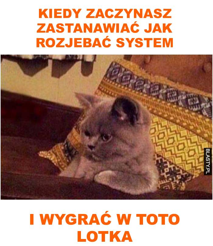 Kiedy zaczynasz zastanawiać jak rozjebać system i wygrać w toto lotka