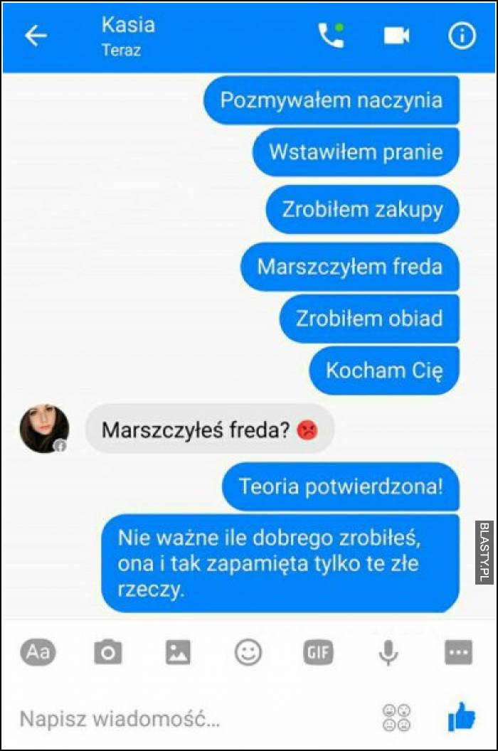 Pozmywałem naczynia, wstawiłem pranie