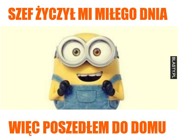 Szef Zyczyl Mi Milego Dnia Wiec Poszedlem Do Domu Memy Gify I Smieszne Obrazki Facebook Tapety Demotywatory Zdjecia