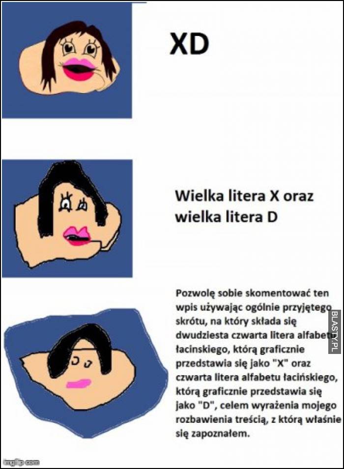 XD wielka litera X i wielka litera D