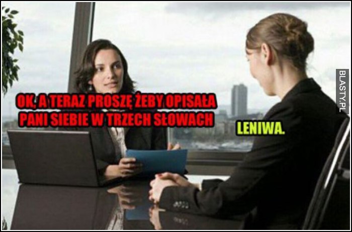 opisz siebie w trzech słowach