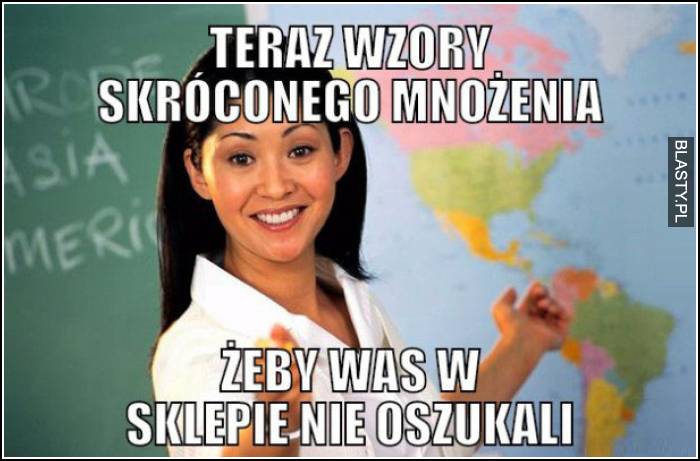 teraz wzory skróconego mnożenia