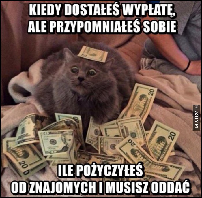 kiedy dostałeś wypłatę i przypomniałeś sobie ile musisz oddać