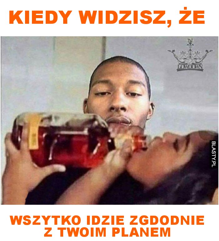 kiedy widzisz, że wszytko idzie zgdodnie z twoim planem