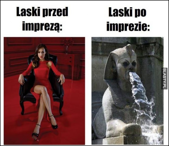 Laski przed imprezą vs po imprezie