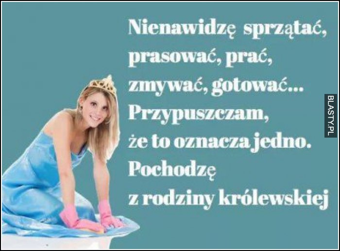 Nienawidzę sprzątać, pracować prać i prasować