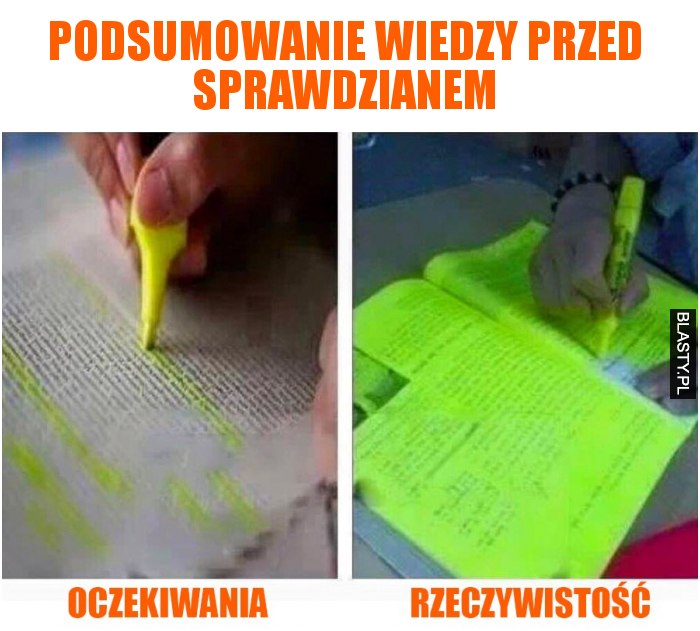 Podsumowanie wiedzy przed sprawdzianem