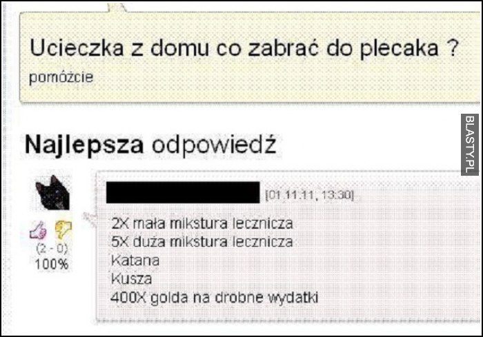 Ucieczka z domu co zabrać