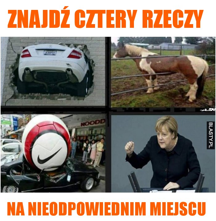 znajdź cztery rzeczy na nieodpowiednim miejscu