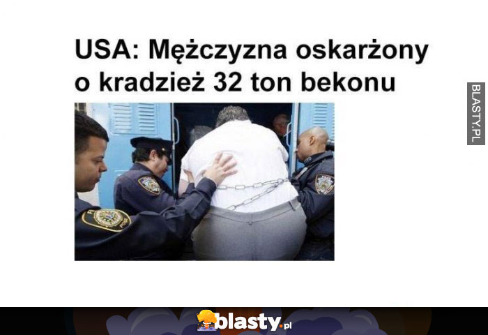 USA mężczyzna oskarżony o kradzież 32 ton bekonu