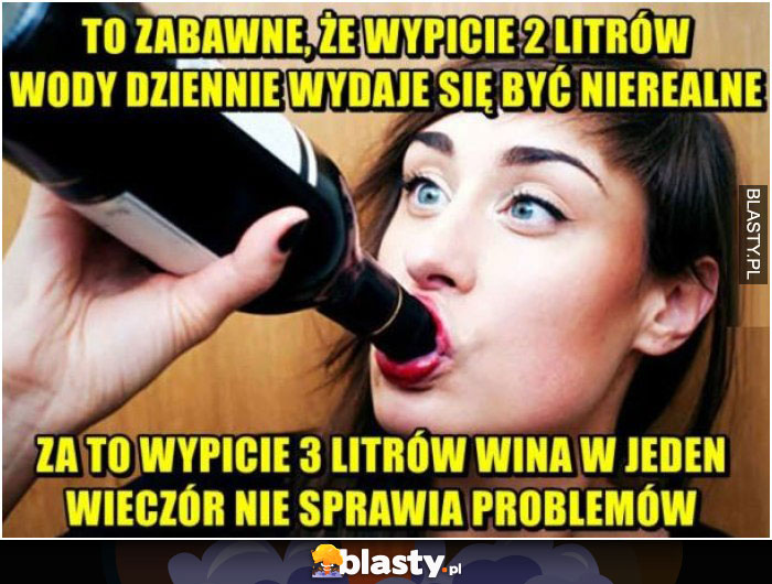 Wypicie 2 litrów wody dziennie jest nieralne