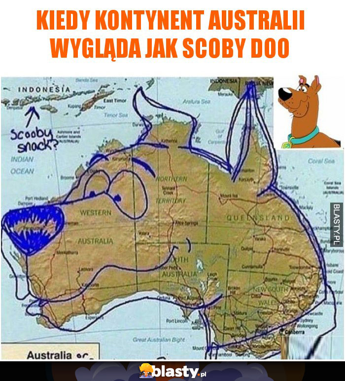 Kiedy kontynent Australii wygląda jak scoby doo