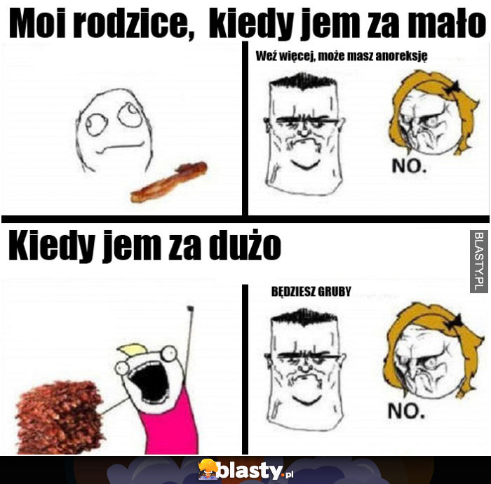 Moi rodzice, kiedy jem za mało