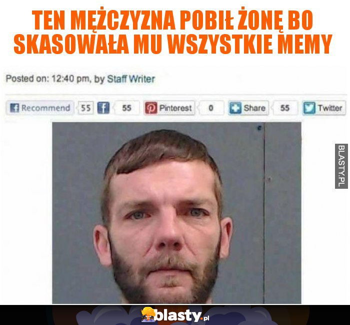 Ten mężczyzna pobił żonę bo skasowała mu wszystkie memy