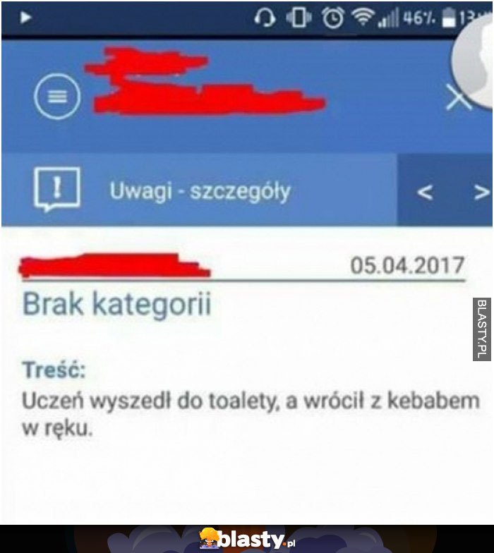 Uwaga w dzienniku - widziałeś taką ?