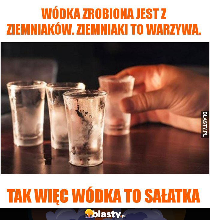 Wódka zrobiona jest z ziemniaków