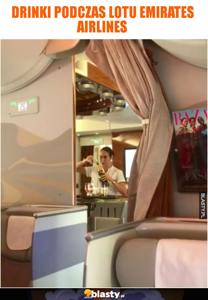 Drinki podczas lotu emirates airlines