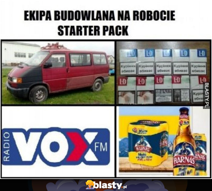 Ekipa budowlana na robocie starter pack