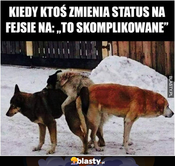 Kiedy ktoś zmienia status na fejsie na to skomplikowane