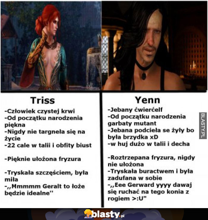 Wiedźmin Triss vs Yenna porównanie