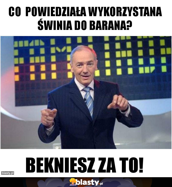 Co  powiedziała wykorzystana Świnia do Barana?