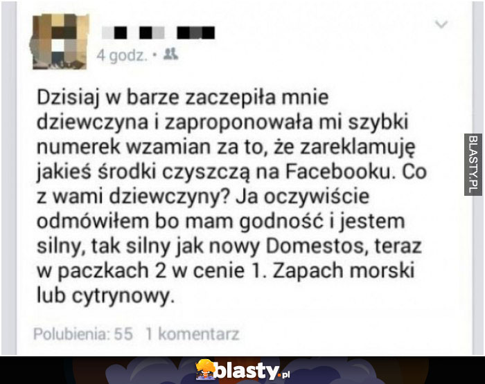 Dzisiaj w barze zaczepiła mnie dziewczyna