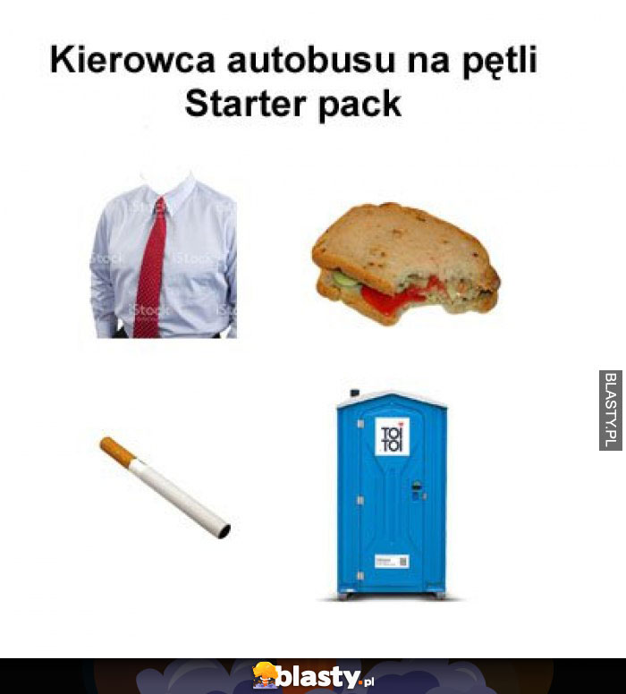 Kierowca autobusu na pętli starter pack