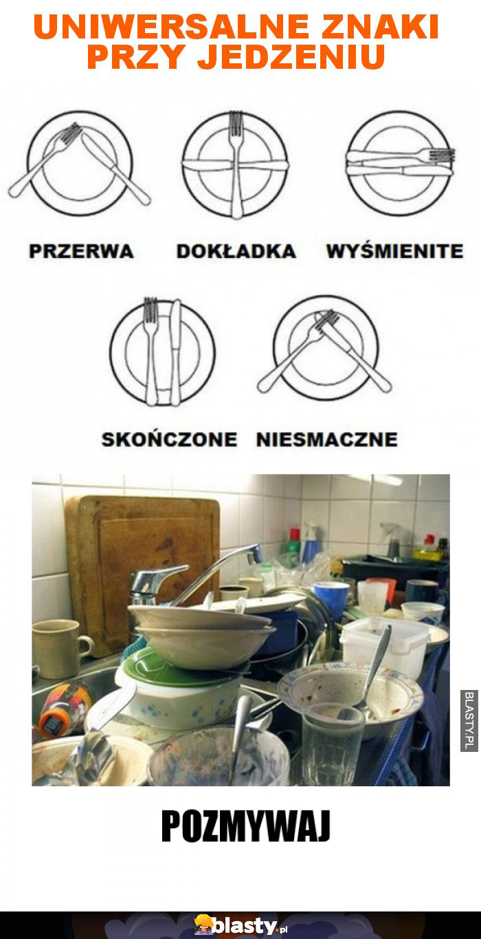 Uniwersalne znaki przy jedzeniu