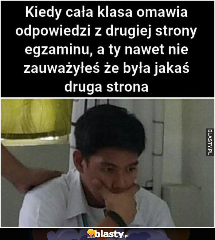 Kiedy cała klasa omawia odpowiedzi z drugiej strony egzaminu