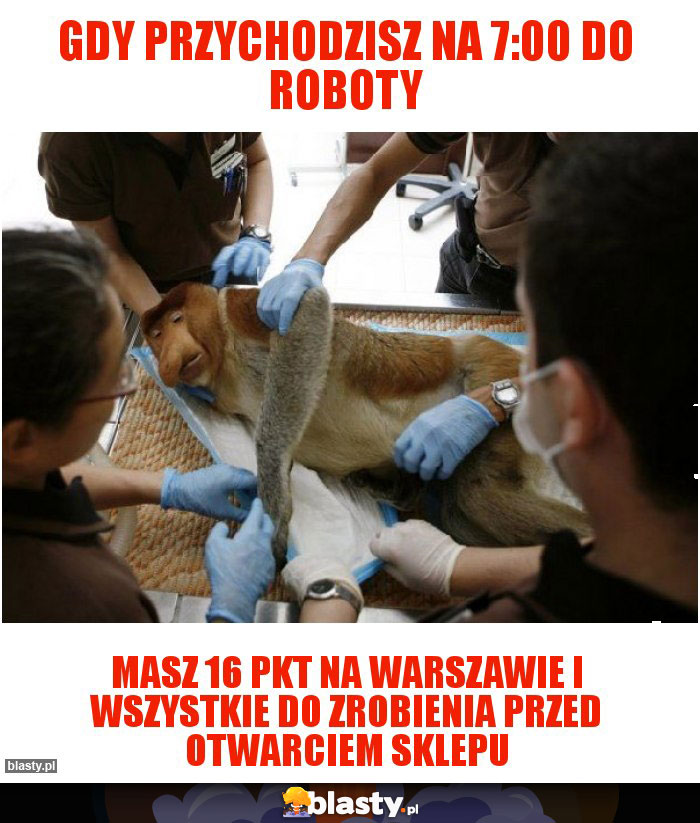 Gdy przychodzisz na 7:00 do roboty