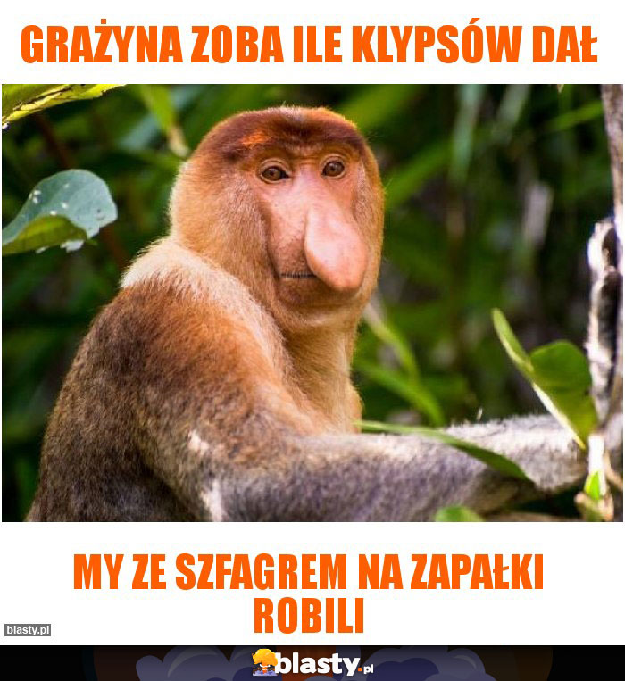 Grażyna zoba ile klypsów dał
