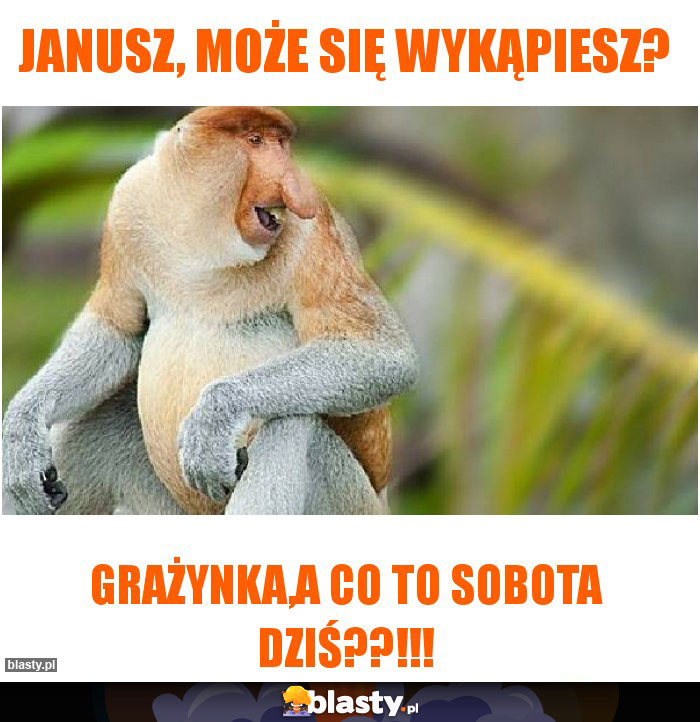 Janusz, może się wykąpiesz?