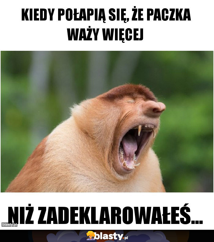 kiedy połapią się, że paczka waży więcej