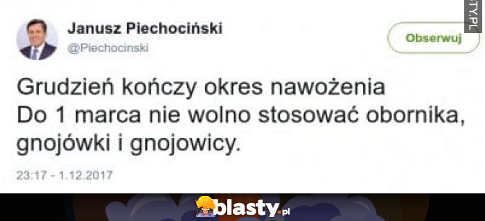 Grudzień kończy okres nawożenia